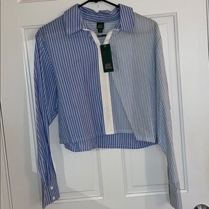 NWT Zip Up Two-Toned Dress Shirt